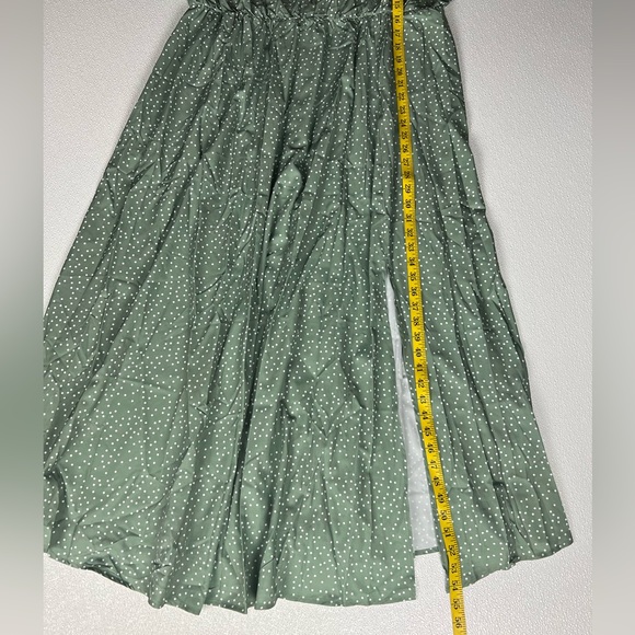 Bloomchic Polka Dot Ruffles Split Maxi Dress Green Size 18/20 NWT - Picture 5 of 10